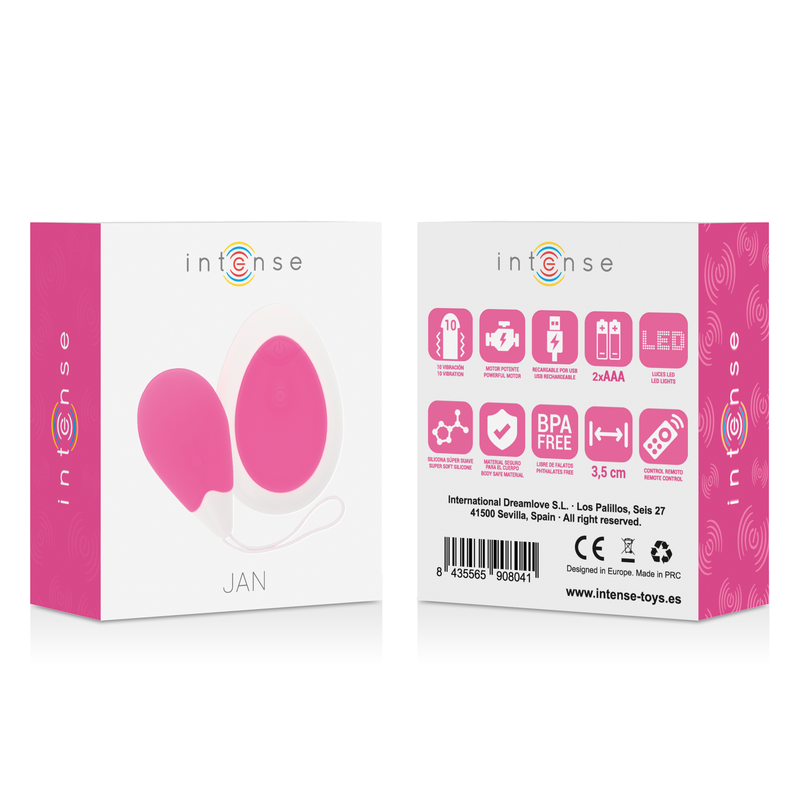 INTENSE - JAN EGG VIBRATOR FERNBEDIENUNG ROSA 7 