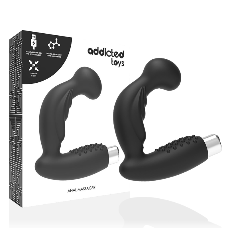 ADDICTED TOYS - PROSTATIC VIBRATOR RECHARGEABLE MODEL 3 - BLACK 1 