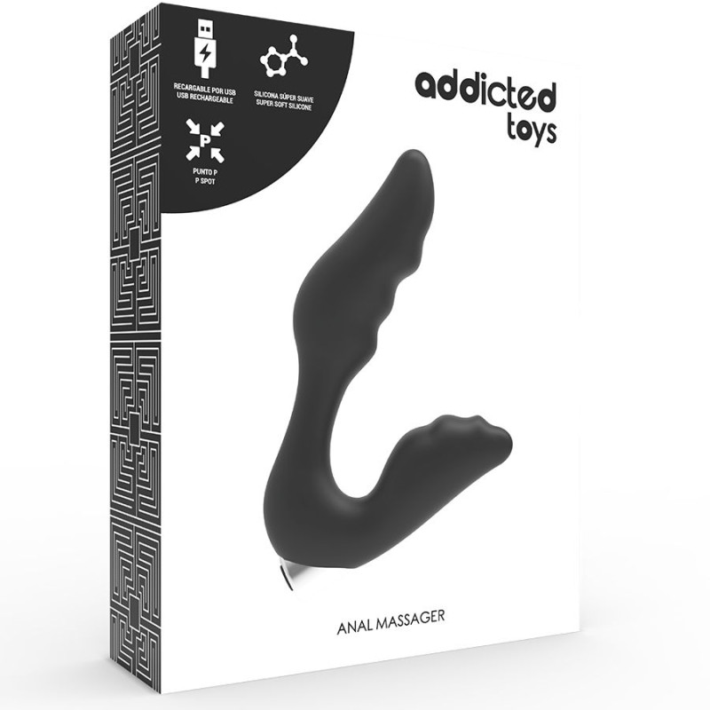 ADDICTED TOYS - PROSTATIC VIBRATOR RECHARGEABLE MODEL 6 - BLACK 5 