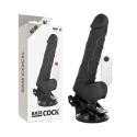 BASECOCK - VIBRATEUR RÉALISTE TÉLÉCOMMANDE NOIR AVEC TESTICULES 19.5 CM -O- 4 CM 2 