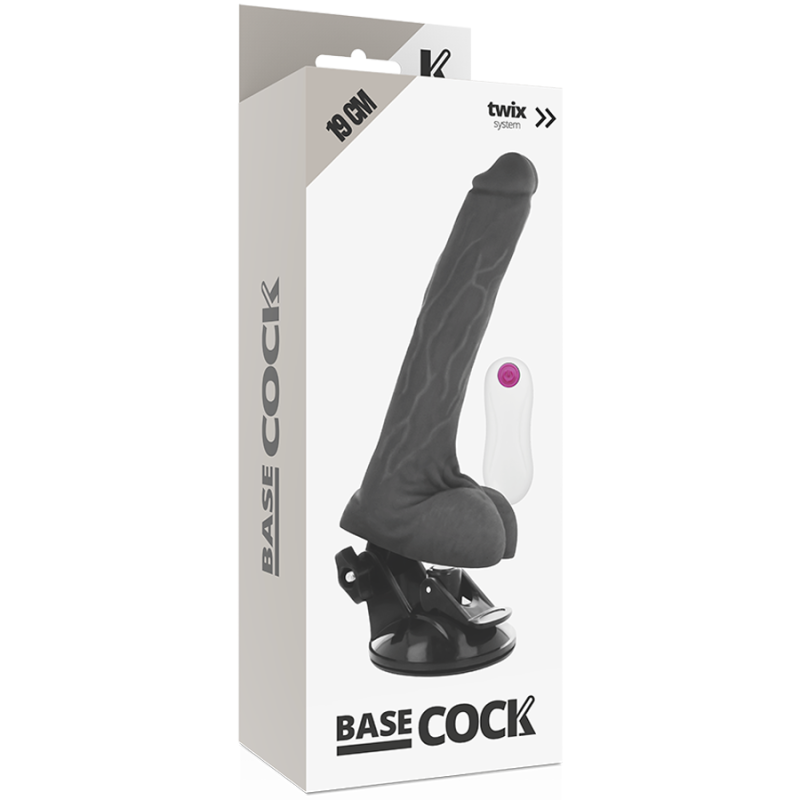 BASECOCK - REALISTIC VIBRATOR REMOTE CONTROL BLACK 19 CM -O- 4 CM 4 