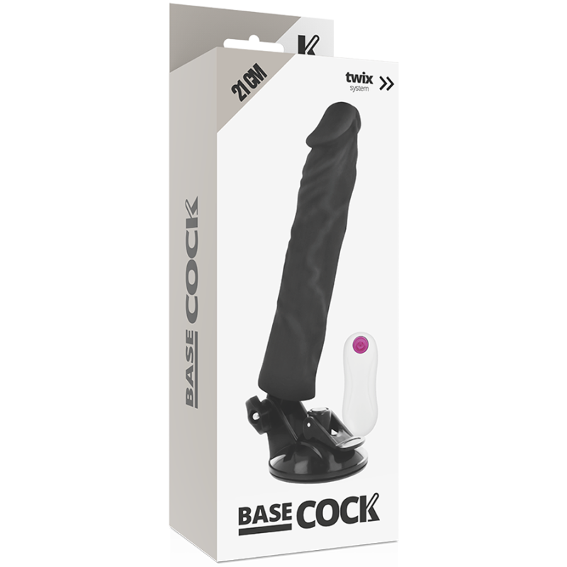 BASECOCK - VIBRATEUR RÉALISTE TÉLÉCOMMANDE NOIR 21 CM -O- 4 CM 5 