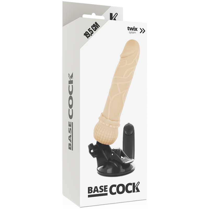 BASECOCK - REALISTISCHER VIBRATOR MIT FERNBEDIENUNG NATÜRLICHER 19.5 CM -O- 4 CM 4 