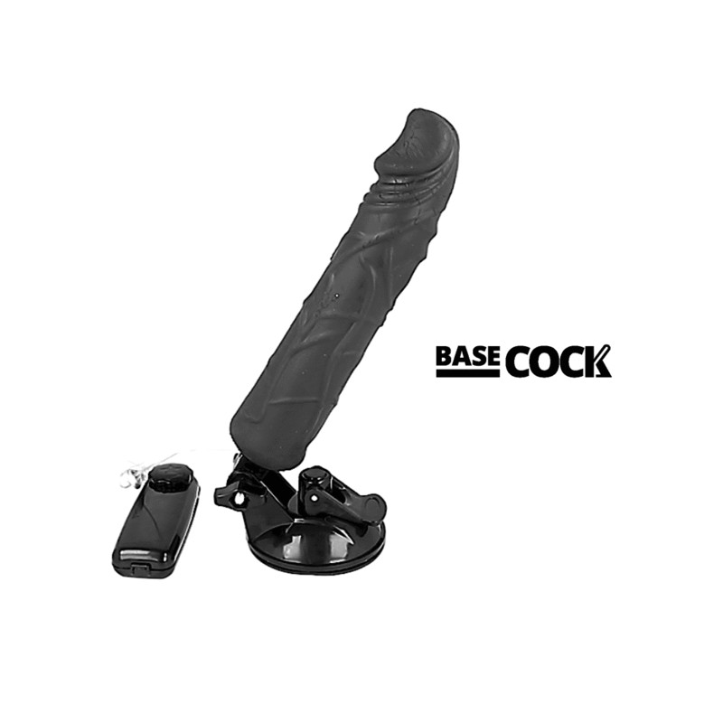 BASECOCK - REALISTISCHER VIBRATOR MIT FERNBEDIENUNG SCHWARZ 20 CM -O- 4 CM 1 