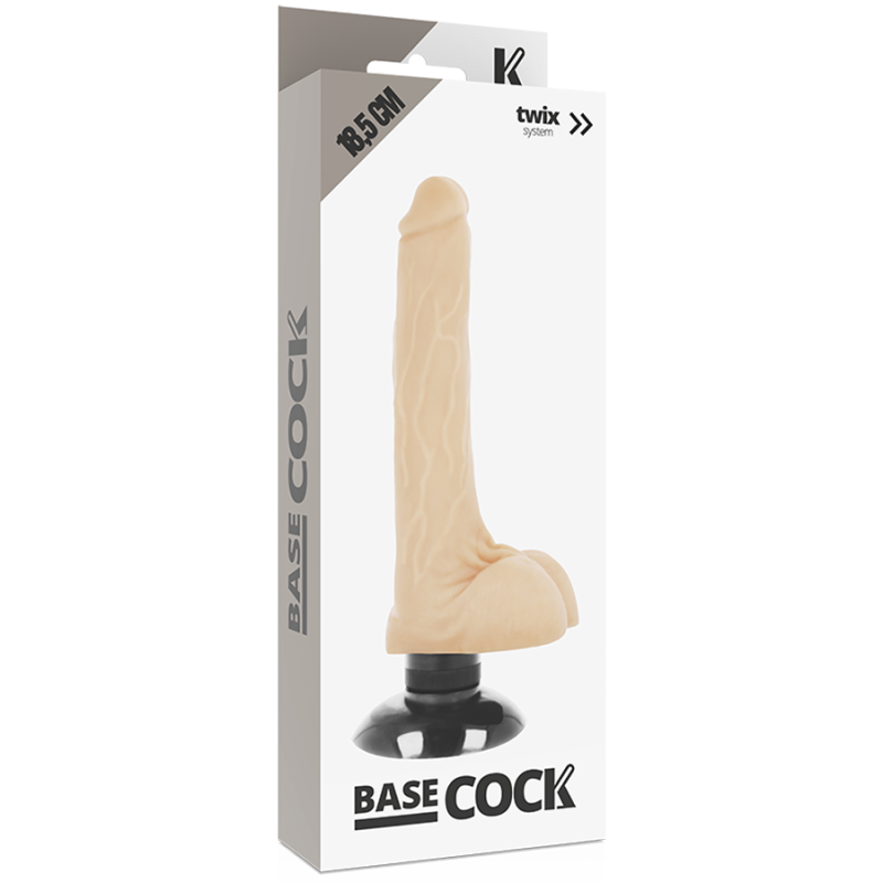 BASECOCK - VIBRATEUR RÉALISTE 2-1 NATUREL 18.5 CM -O- 4 CM 5 