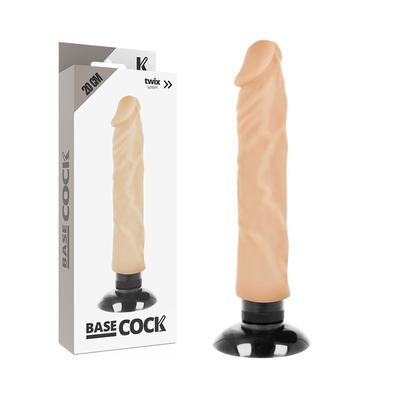 BASECOCK - VIBRATORE REALISTICO 2-1 NATURALE 20 CM -O- 4 CM 2 