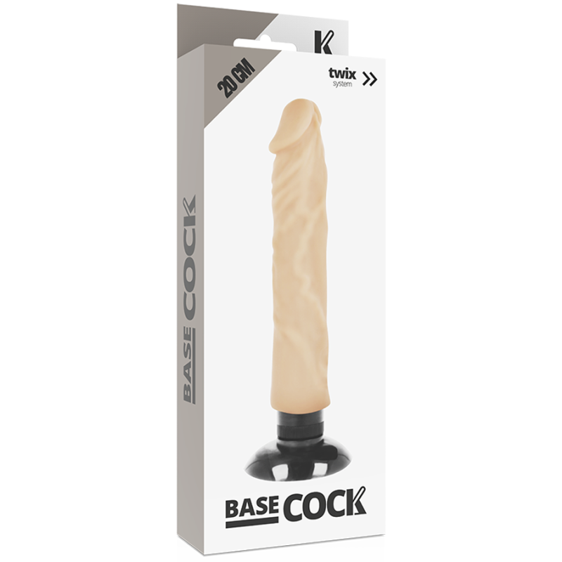 BASECOCK - VIBRATORE REALISTICO 2-1 NATURALE 20 CM -O- 4 CM 5 