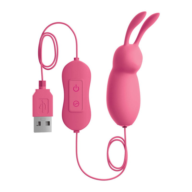 OMG - CUTE RABBIT LEISTUNGSFÄHIGER ROSA VIBRATOR USB 1 