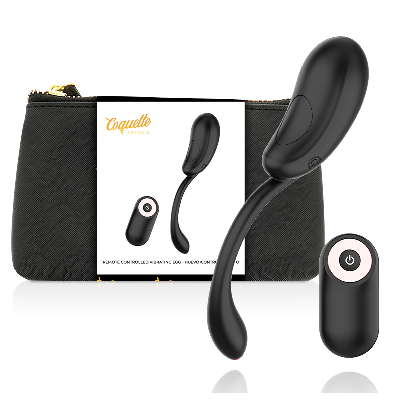 COQUETTE CHIC DESIRE - OEUF VIBRANT TÉLÉCOMMANDE RECHARGEABLE NOIR/OR 1 