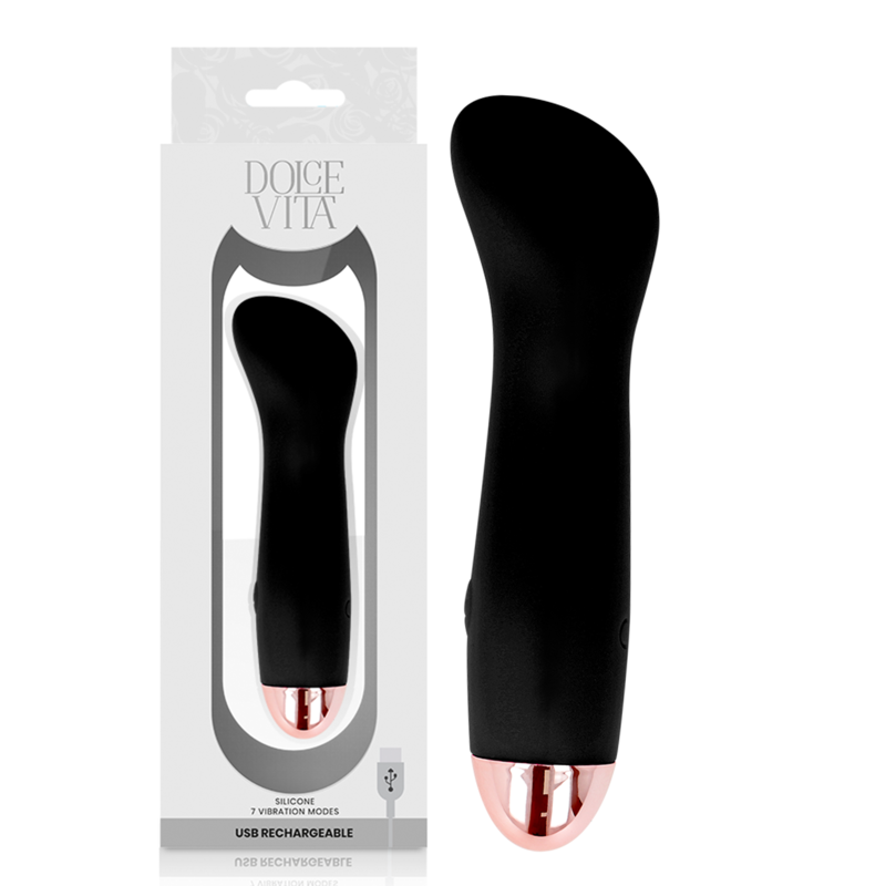 DOLCE VITA - AUFLADBARER VIBRATOR EINE SCHWARZE 7-GESCHWINDIGKEIT 1 