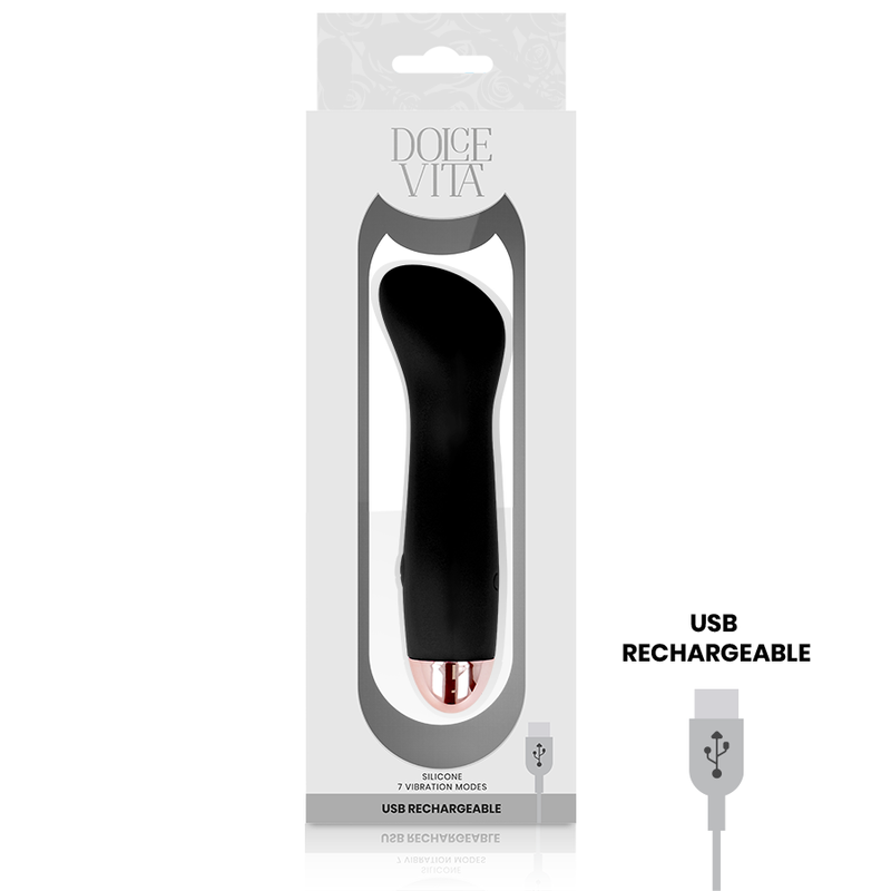 DOLCE VITA - VIBRATEUR RECHARGEABLE ONE NOIR 7 VITESSES 3 