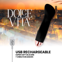 DOLCE VITA - AUFLADBARER VIBRATOR EINE SCHWARZE 7-GESCHWINDIGKEIT 4 