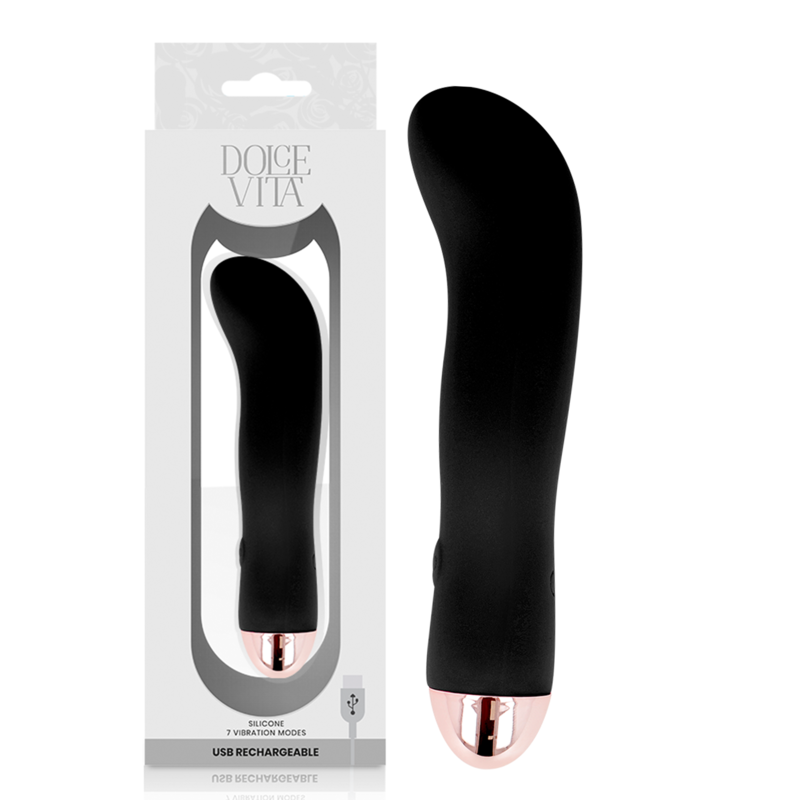 DOLCE VITA - RECHARGEABLE VIBRATOR TWO BLACK 7 SPEED 1 