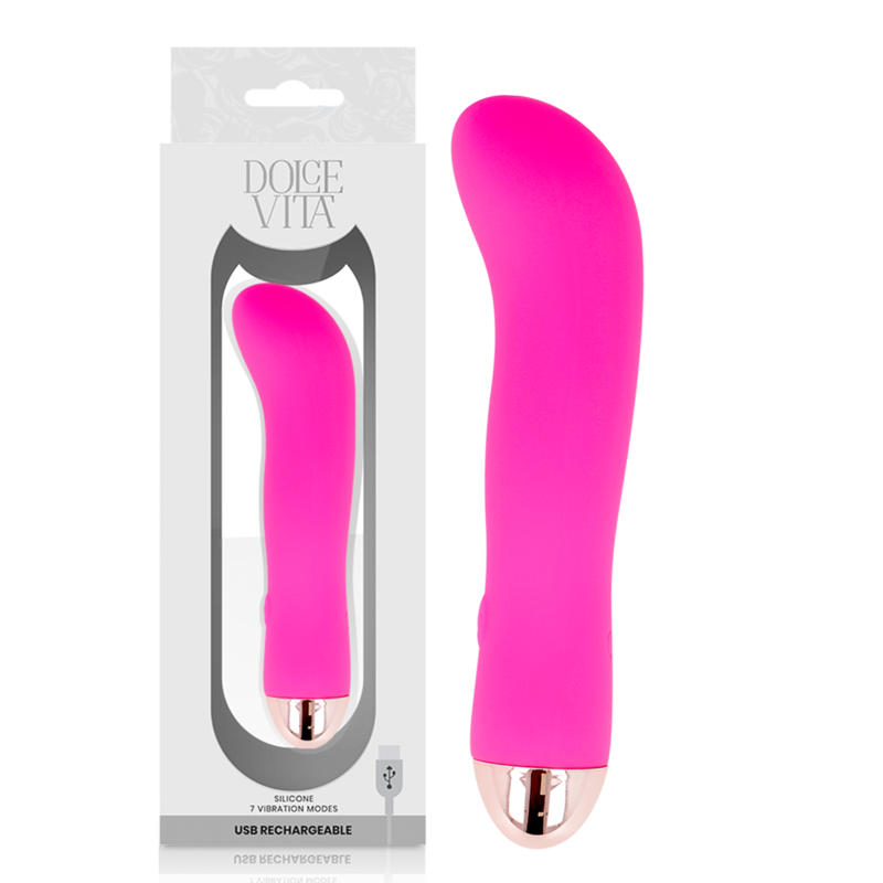 DOLCE VITA - RECHARGEABLE VIBRATOR TWO PINK 7 SPEEDS 1 