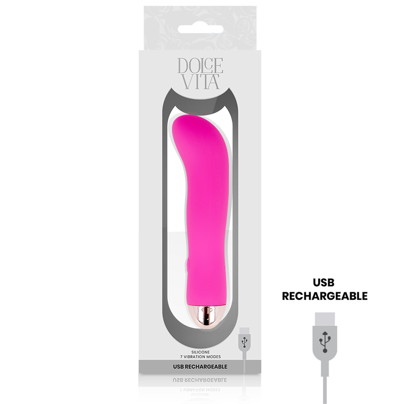 DOLCE VITA - RECHARGEABLE VIBRATOR TWO PINK 7 SPEEDS 3 