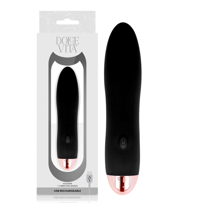 DOLCE VITA - AUFLADBARER VIBRATOR VIER SCHWARZ 7 GESCHWINDIGKEITEN 1 