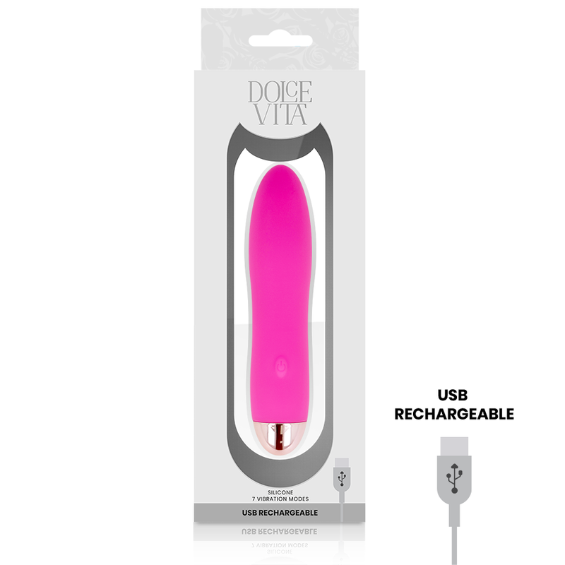 DOLCE VITA - RECHARGEABLE VIBRATOR FOUR PINK 7 SPEEDS 2 