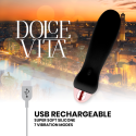 DOLCE VITA - VIBRATEUR RECHARGEABLE CINQ NOIR 7 VITESSES 3 