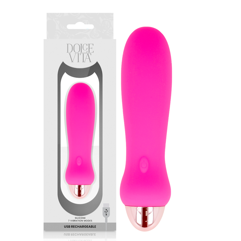 DOLCE VITA - AUFLADBARER VIBRATOR FÜNF ROSA 7 GESCHWINDIGKEITEN 1 