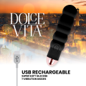 DOLCE VITA - AUFLADBARER VIBRATOR SECHS SCHWARZ 7 GESCHWINDIGKEITEN 3 