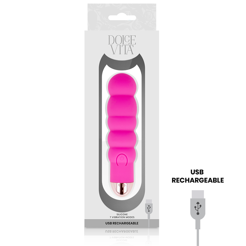 DOLCE VITA - VIBRATEUR RECHARGEABLE SIX ROSE 7 VITESSES 2 