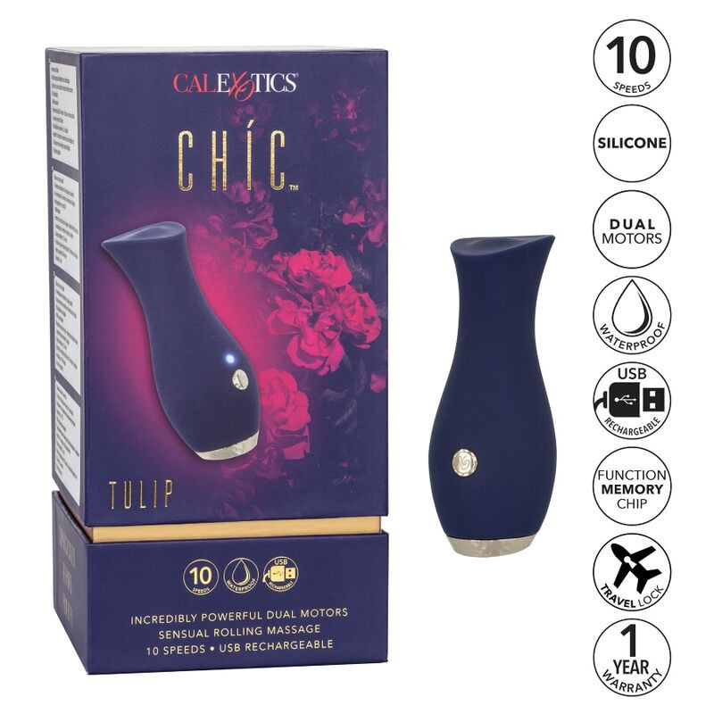 CALEXOTICS - CHIC TULPE MASSAGER BLAU 8 