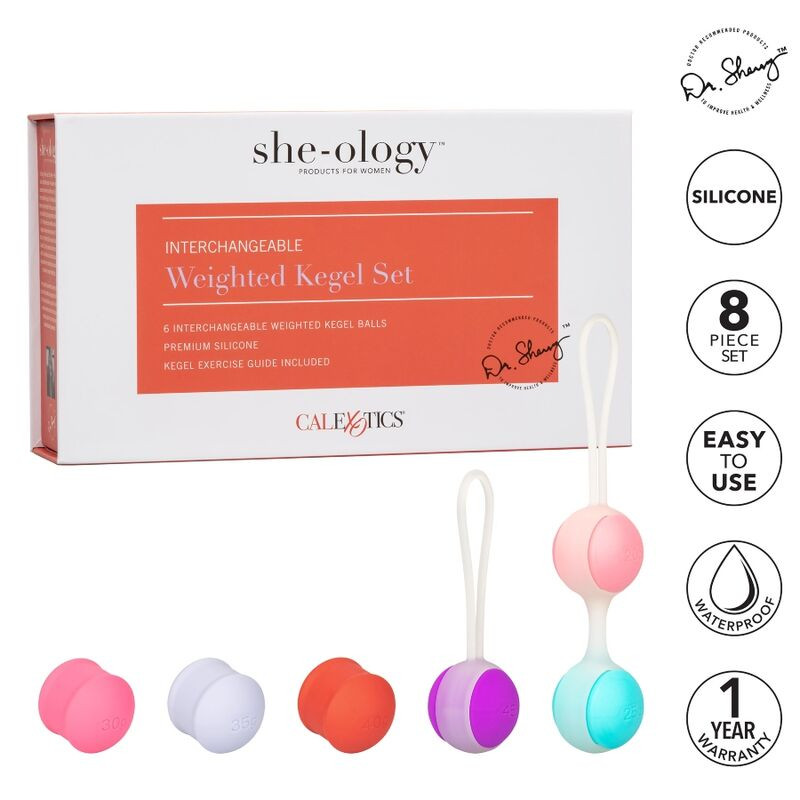 CALEXOTICS - SHE-OLOGY SET BOLAS KEGEL INTERCAMBIABLES 5 