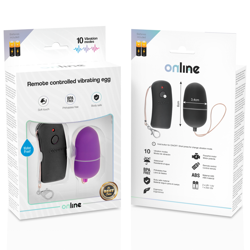 ONLINE - REMOTE CONTROLLED VIBRATING EGG PURPLE 4 