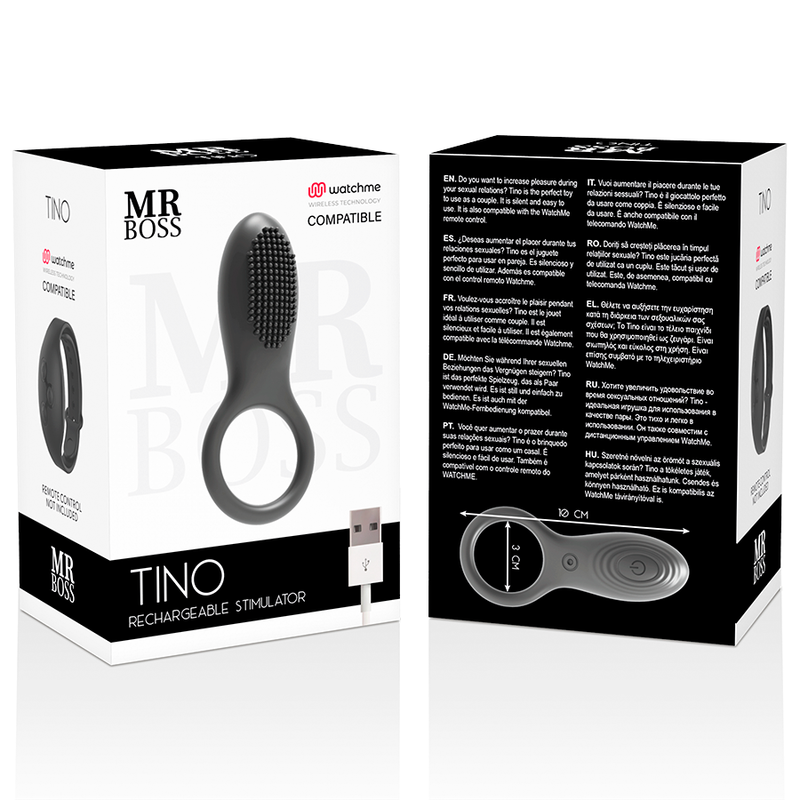 MR BOSS - BAGUE STIMULATEUR TINO COMPATIBLE AVEC LA TECHNOLOGIE SANS FIL WATCHME 10 