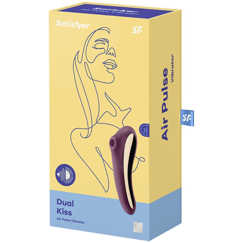 SATISFYER - VIBRATORE DUAL KISS AIR PULSE ROSSO VINO 3 