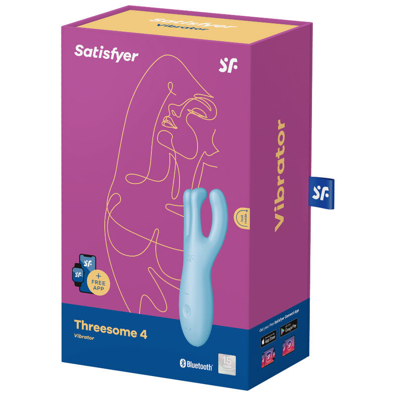 SATISFYER - APPLICATION VIBRATEUR THREESOME 4 BLEU 3 