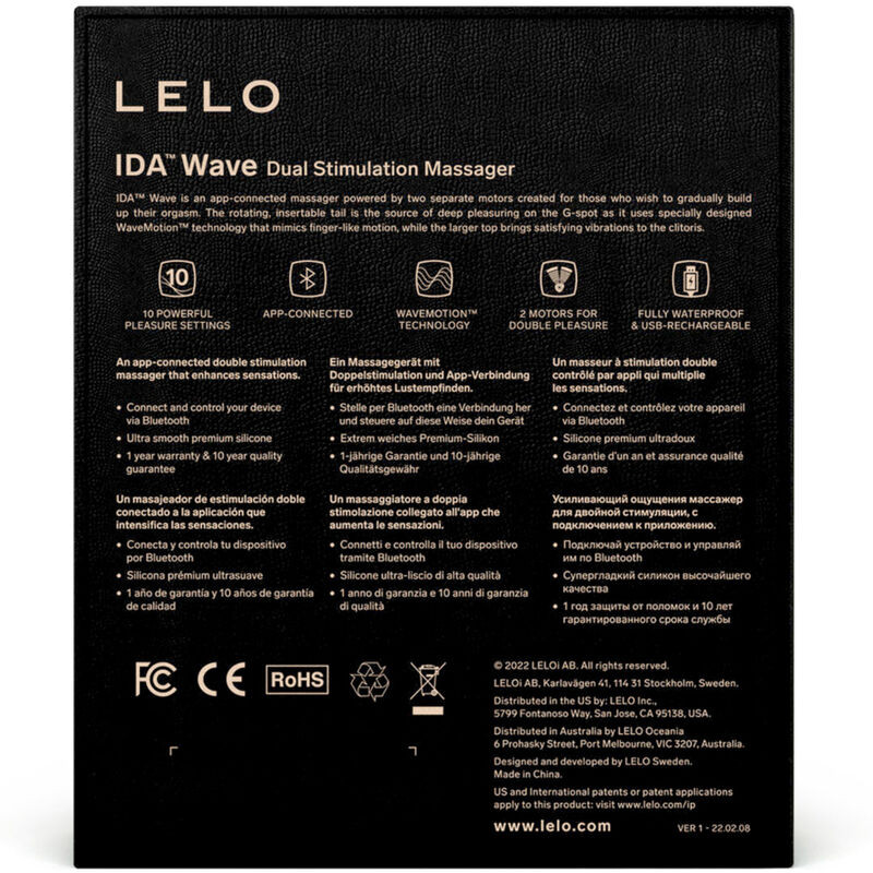 LELO - MASSEUR POUR COUPLES LELO - IDA WAVE NOIR 4 