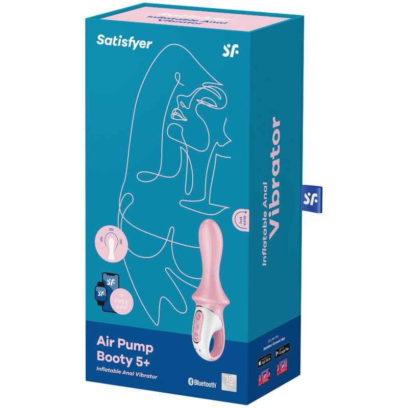 SATISFYER - AIR PUMP BOOTY 5+ INFLATABLE ANAL VIBRATOR PINK 3 