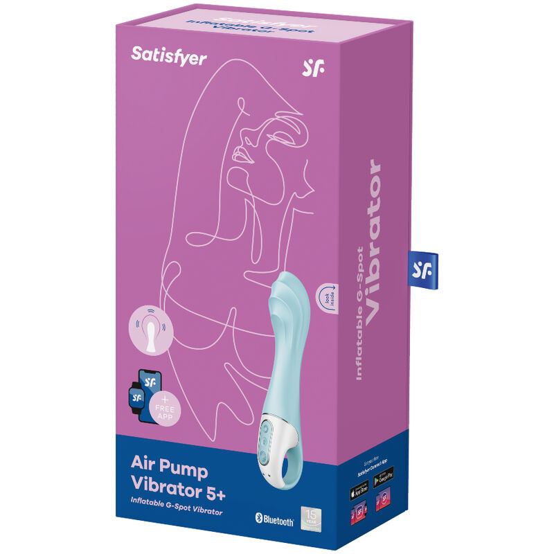 SATISFYER - AIR PUMP VIBRATOR 5+ INFLATABLE G-SPOT VIBRATOR APP BLUE 3 