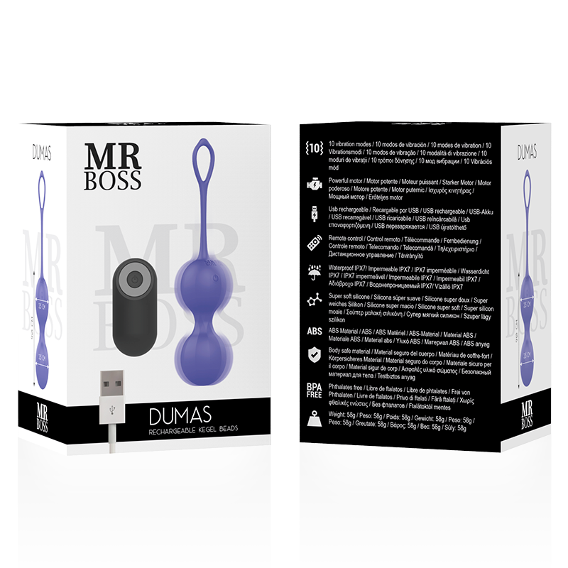 MR BOSS - DUMAS PERLES DE KEGEL VIBRANTES TÉLÉCOMMANDE 6 