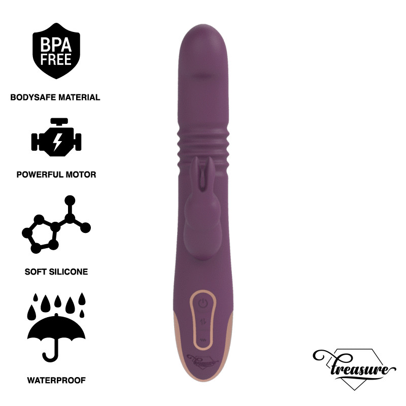 TREASURE - BASTIAN RABBIT UP & DOWN, ROTATOR & VIBRATOR COMPATIBLE WITH WATCHME WIRELESS TECHNOLOGY 1 