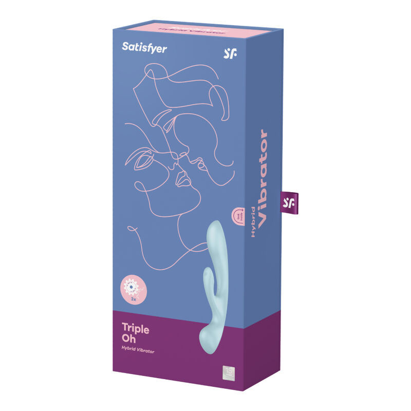 SATISFYER - TRIPLE OH VIBRAZIONE IBRIDA BLU 3 