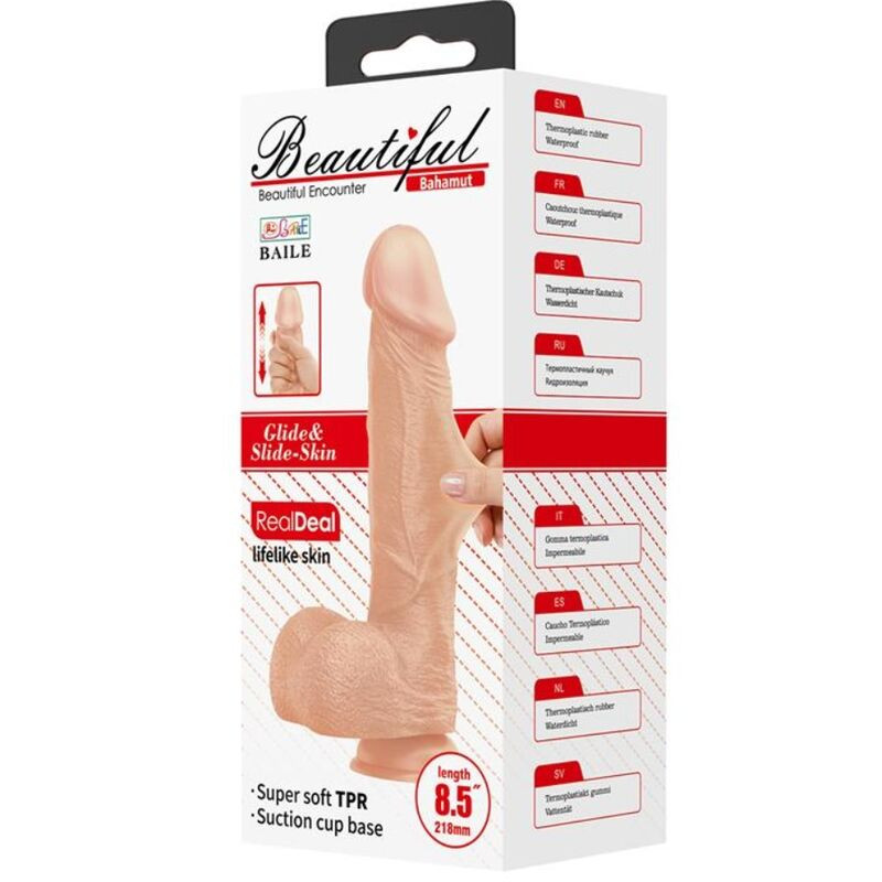 BAILE - BEAUTIFUL ENCOUNTER BAHAMUT FLEXIBLE REALISTIC DILDO 21.8 CM NATURAL 7 