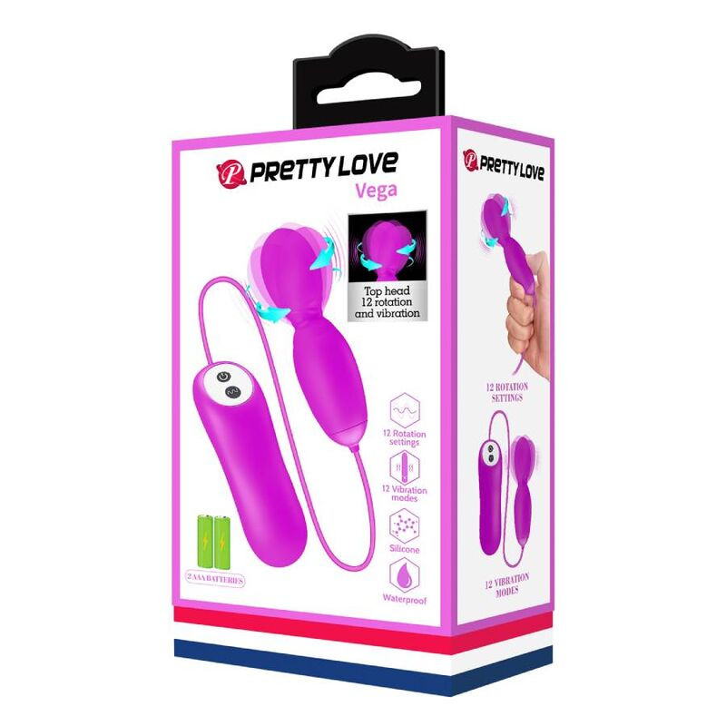 PRETTY LOVE - VEGA ROTATIONS- UND VIBRATIONSMASSAGER 12 FUCHSIA-FUNKTIONEN 8 