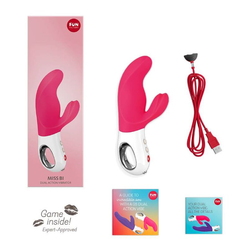 FUN FACTORY - MISS BI DUAL VIBRATEUR ROSE BLANC 4 