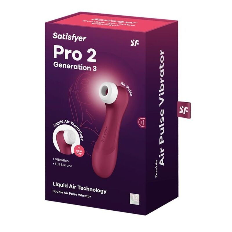 SATISFYER - TECNOLOGIA PRO 2 GENERAZIONE 3 ARIA LIQUIDA ROSSO VINO 4 