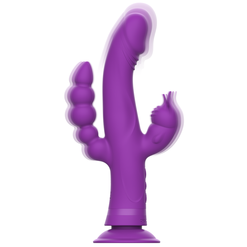 INTENSE - VIBRATORE IN SILICONE CASANOVA RABBIT TRIPLO MOTORE VIOLA 2 