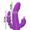 INTENSE - VIBRATEUR EN SILICONE CASANOVA RABBIT TRIPLE MOTEUR VIOLET 3 