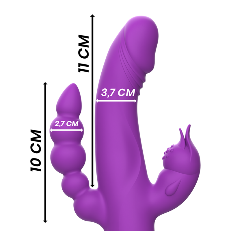 INTENSE - CASANOVA RABBIT SILICONE VIBRATOR TRIPLE MOTOR PURPLE 3 