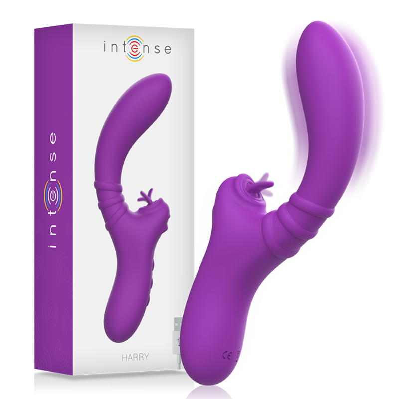 INTENSE - HARRY FLEXIBLE VIBRATOR WITH PURPLE TONGUE 1 