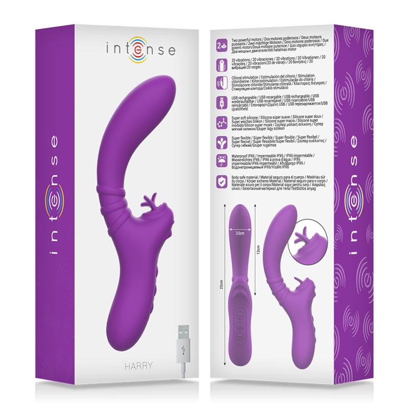 INTENSE - HARRY FLEXIBLER VIBRATOR MIT LILA ZUNGE 7 