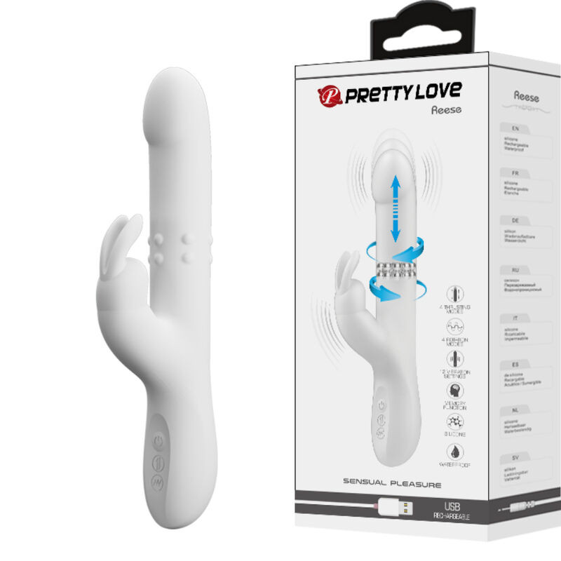 PRETTY LOVE - REESE VIBRATOR WITH SILVER ROTATION 1 