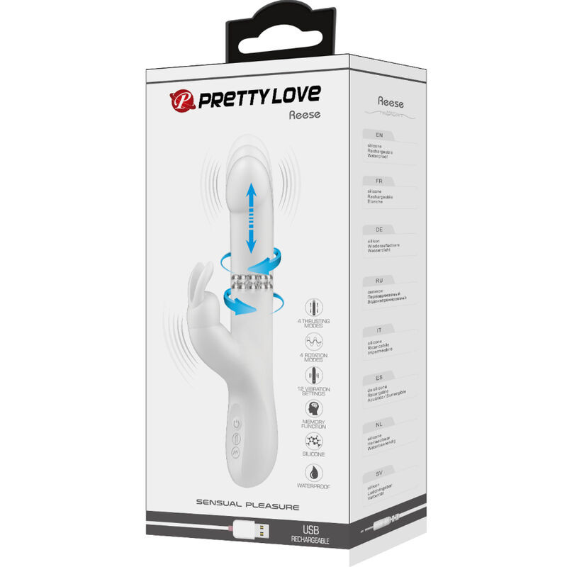 PRETTY LOVE - REESE VIBRATOR WITH SILVER ROTATION 8 