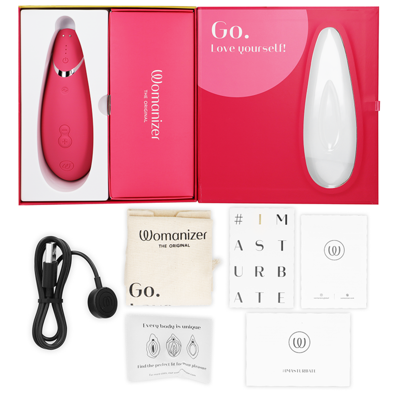 WOMANIZER - PREMIUM 2 CLITORAL STIMULATOR RASPBERRY 5 