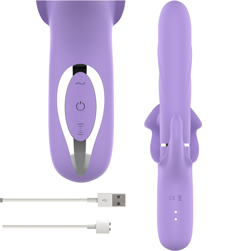 INTENSE - VIBRATORE MULTIFUNZIONE RICARICABILE BILLIE ASPIRANTE E PULSANTE VIOLA 4 